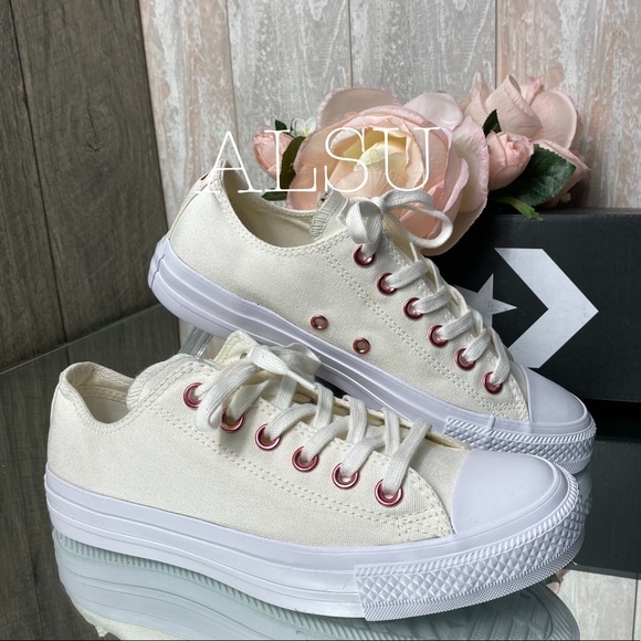 Converse Ctas OX Egret Rhubarb Canvas W AUTHENTIC - Picture 2 of 8